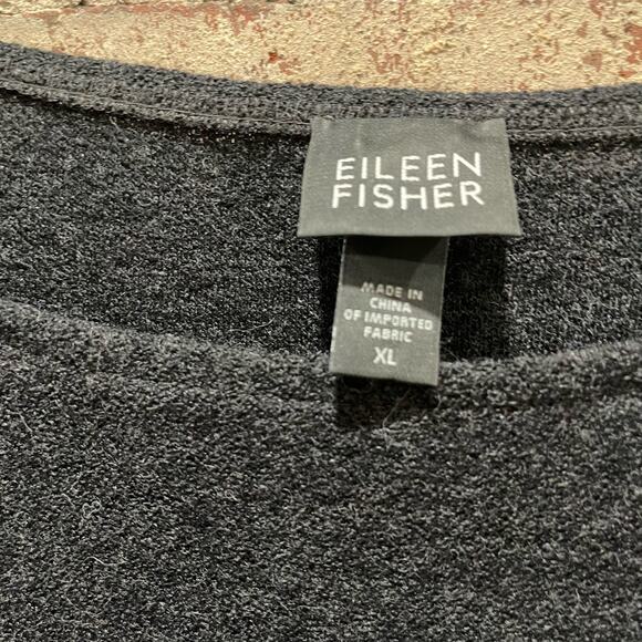 Eileen Fisher Charcoal Ballet Neck Wool Dress Size XL - Picture 5 of 5
